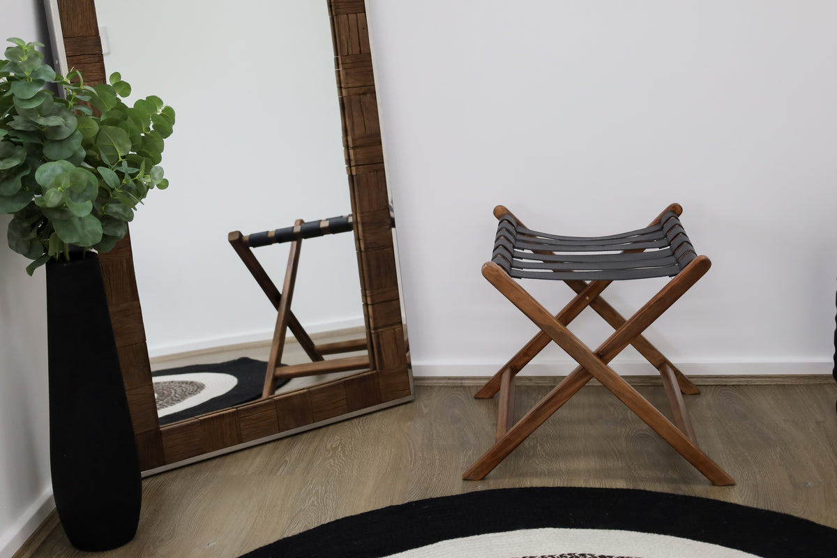 Wani suitcase-inspired bedside table – 60cm wide wood table, buy online in Australia