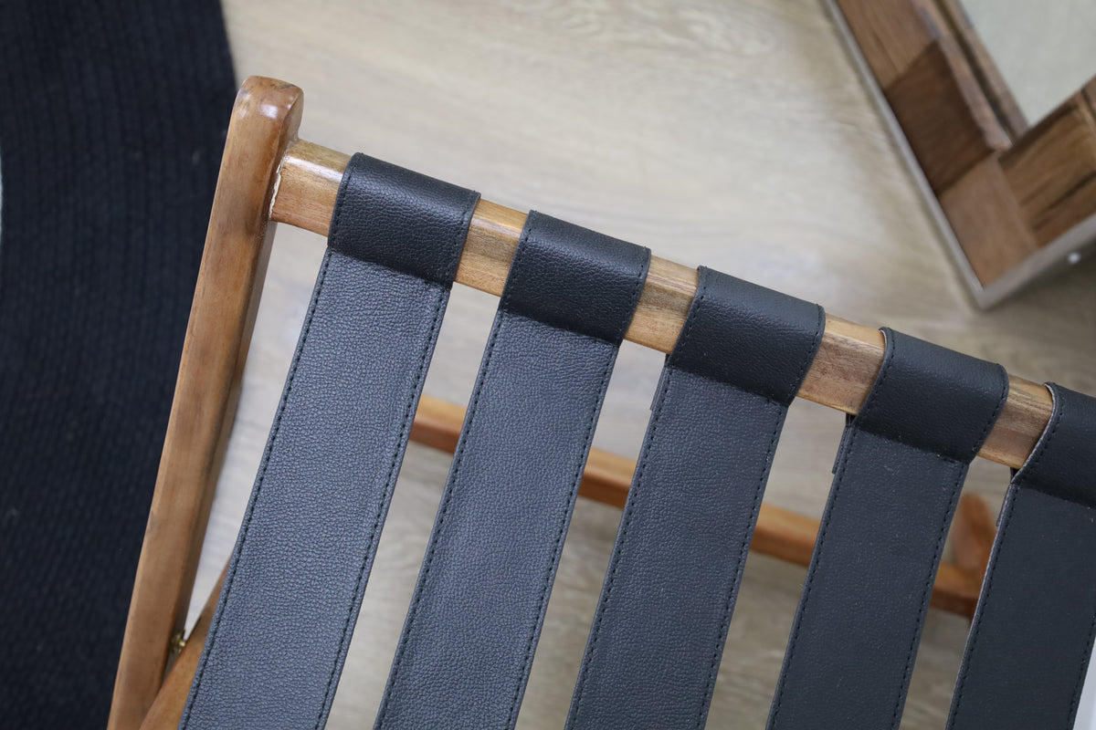 Wani luggage table detail shot – premium brass & wood, buy online in Australia
