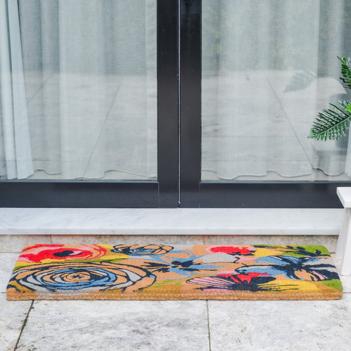 Watercolour Floral Thick Coir Doormat - Fab Habitat , Doormats, 