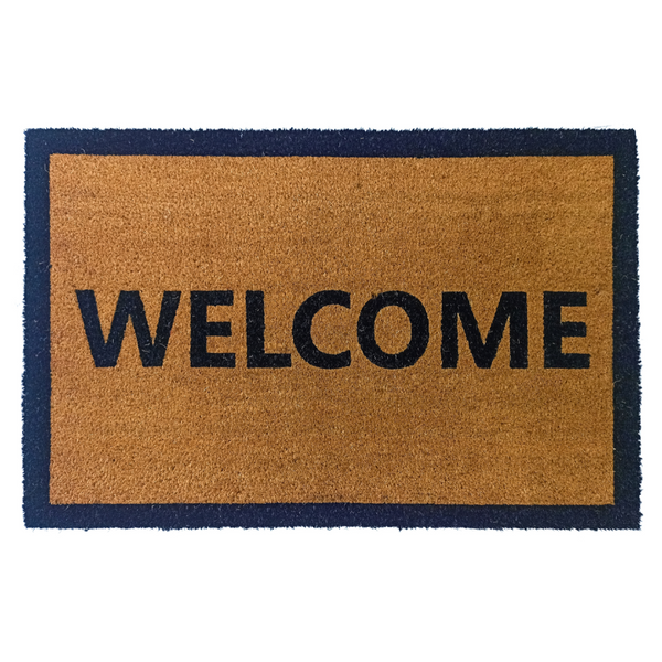 Welcome Border PVC Backed Coir Doormat - Fab Habitat , Doormats,
