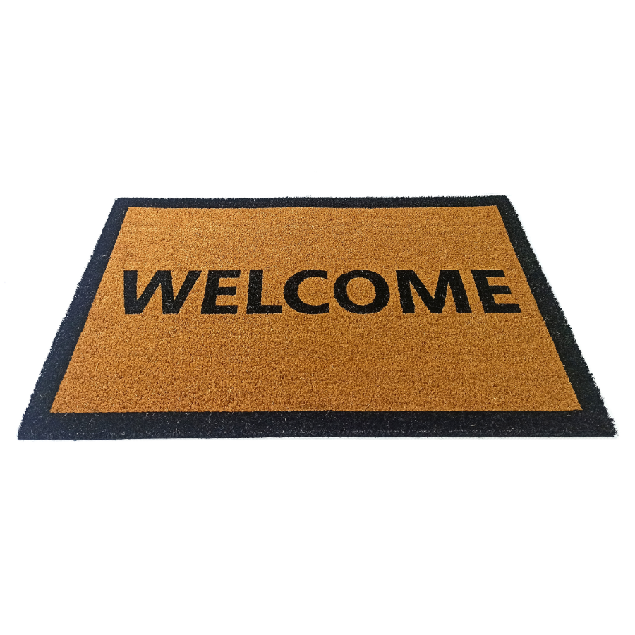 Welcome Border PVC Backed Coir Doormat - Fab Habitat , Doormats,