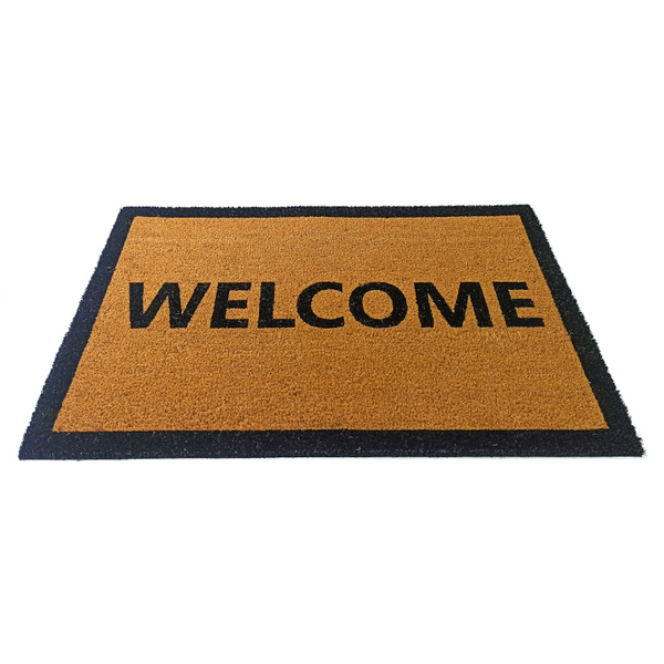 Welcome Border PVC Backed Coir Doormat - Fab Habitat , Doormats,