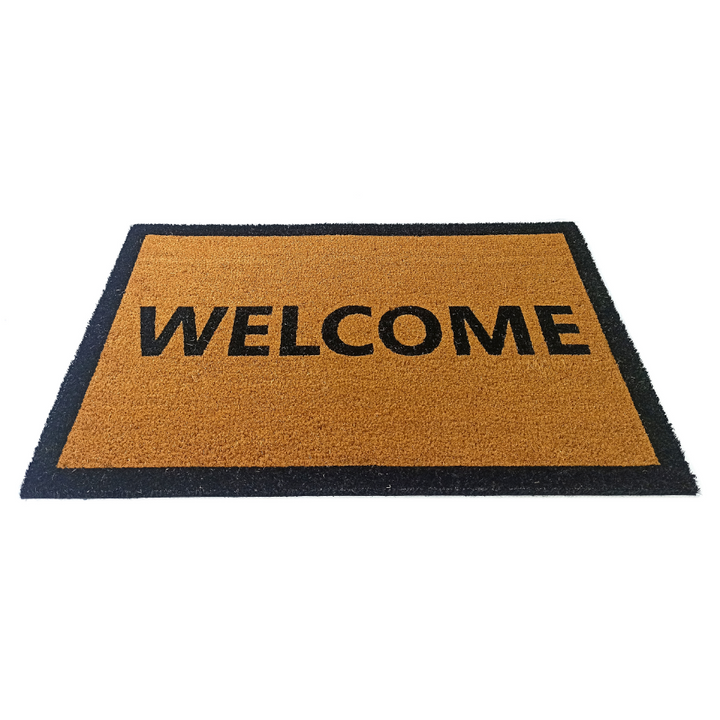 Welcome Border PVC Backed Coir Doormat - Fab Habitat , Doormats, [product_size],