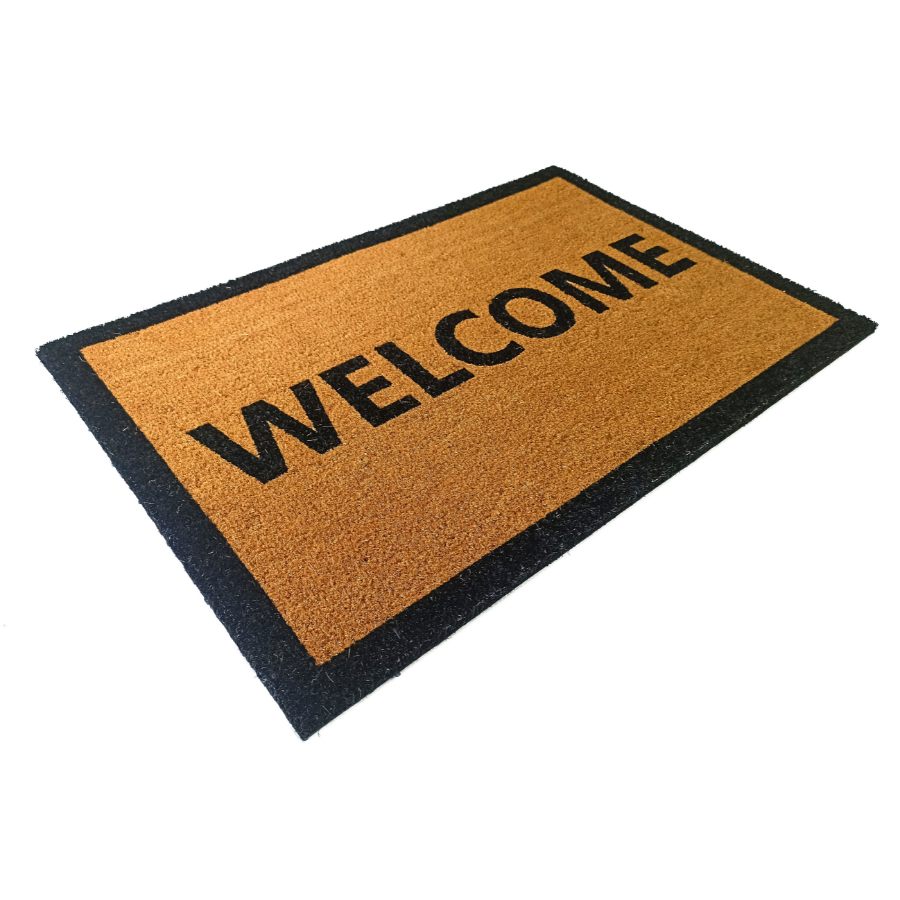 Welcome Border PVC Backed Coir Doormat - Fab Habitat , Doormats,