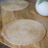 Set Of 4 Willow Natural Jute Round Placemats And Coasters - Fab Habitat , Placemats, 