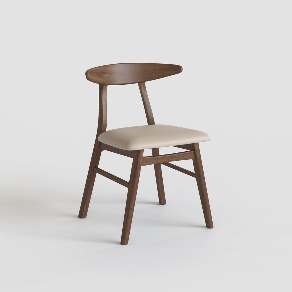 Windsor walnut dining chairs set of 2 with beige seat – Buy online in Australia