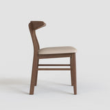 Windsor walnut dining chair with beige seat – classic style 45x50x85 cm – dining room chair – buy online in Australia