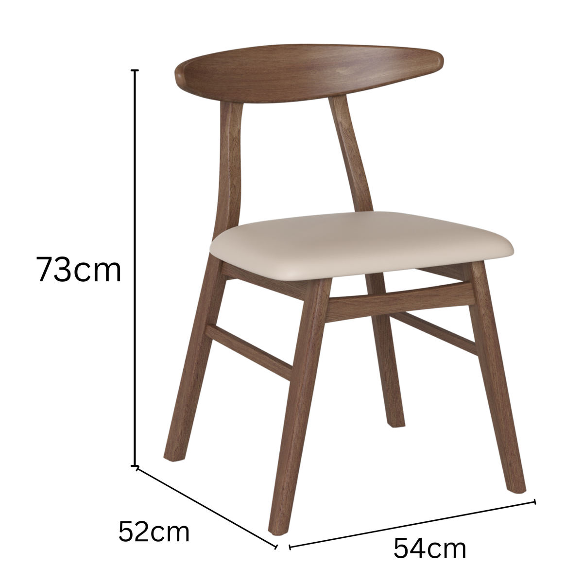 Windsor Walnut Dining Chair With Beige Seat (Set of 2)