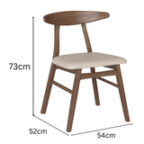 Windsor Walnut Dining Chair With Beige Seat (Set of 2)