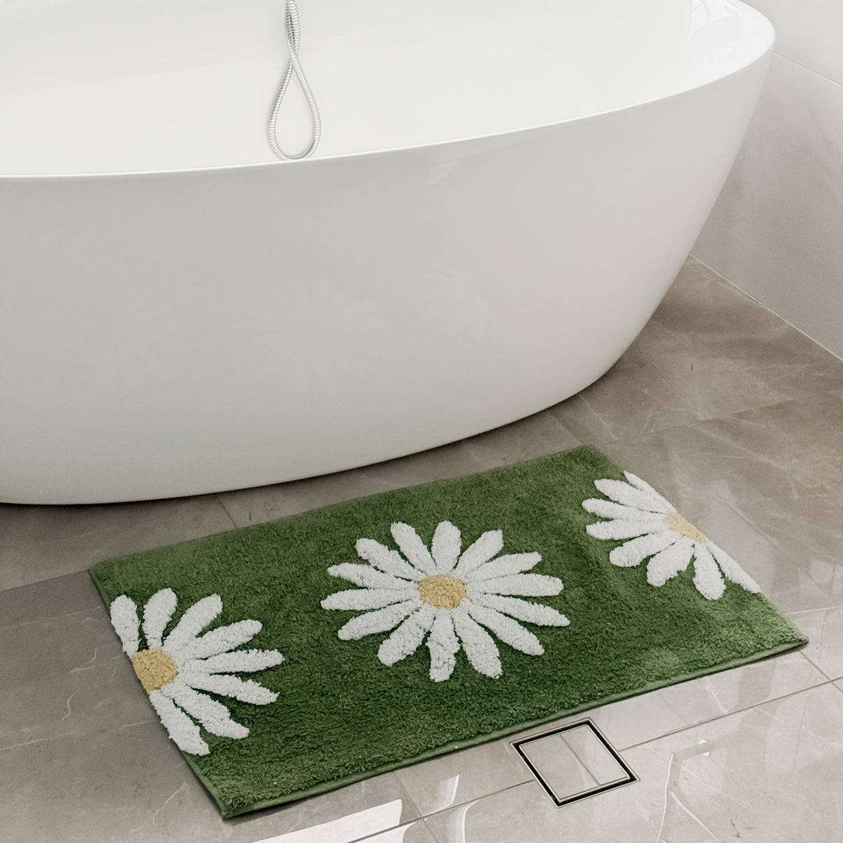 Sage green bath mat – Woodcliff collection – 50x80 cm cotton bathroom rug – buy online in Australia