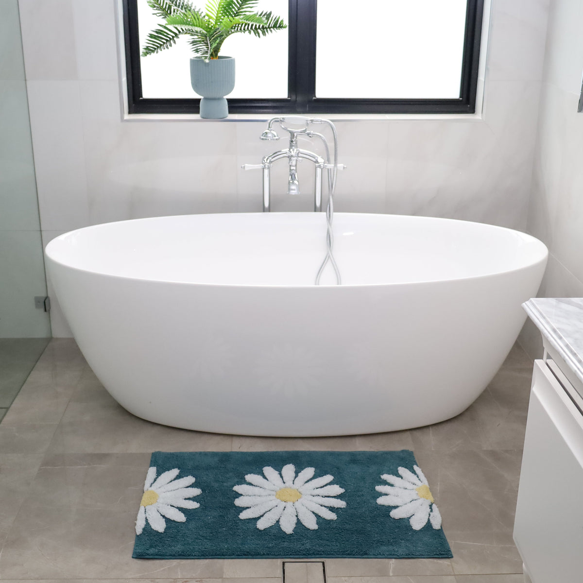 Woodcliff teal bathroom mat 50x80 cm – Buy online in Australia