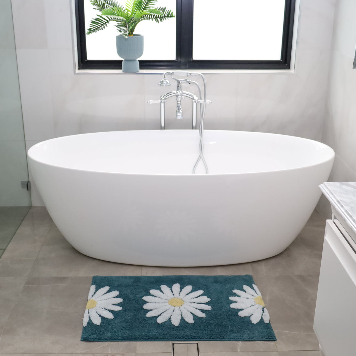 Woodcliff teal bathroom mat 50x80 cm – Buy online in Australia