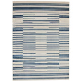 Yomi Navy and Cream Indoor Outdoor Large Rug
