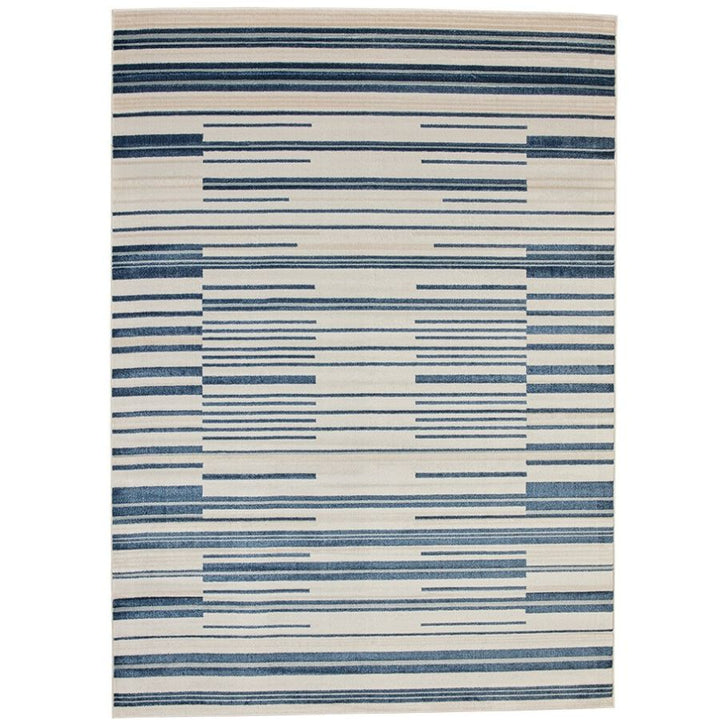 Yomi Navy and Cream Indoor Outdoor Large Rug