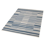 Yomi Navy and Cream Indoor Outdoor Large Rug