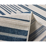 Yomi Navy and Cream Indoor Outdoor Large Rug