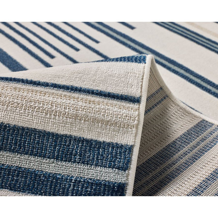 Yomi Navy and Cream Indoor Outdoor Large Rug