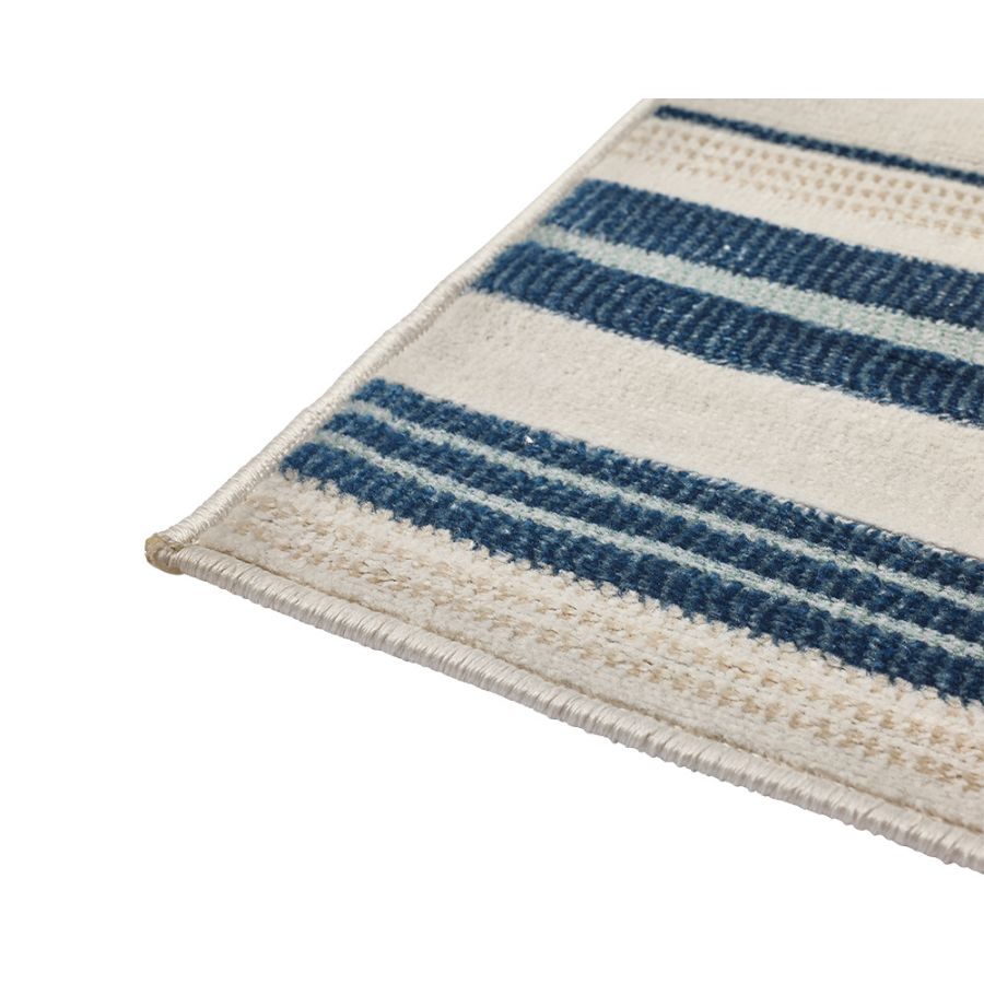 Yomi Navy and Cream Indoor Outdoor Large Rug