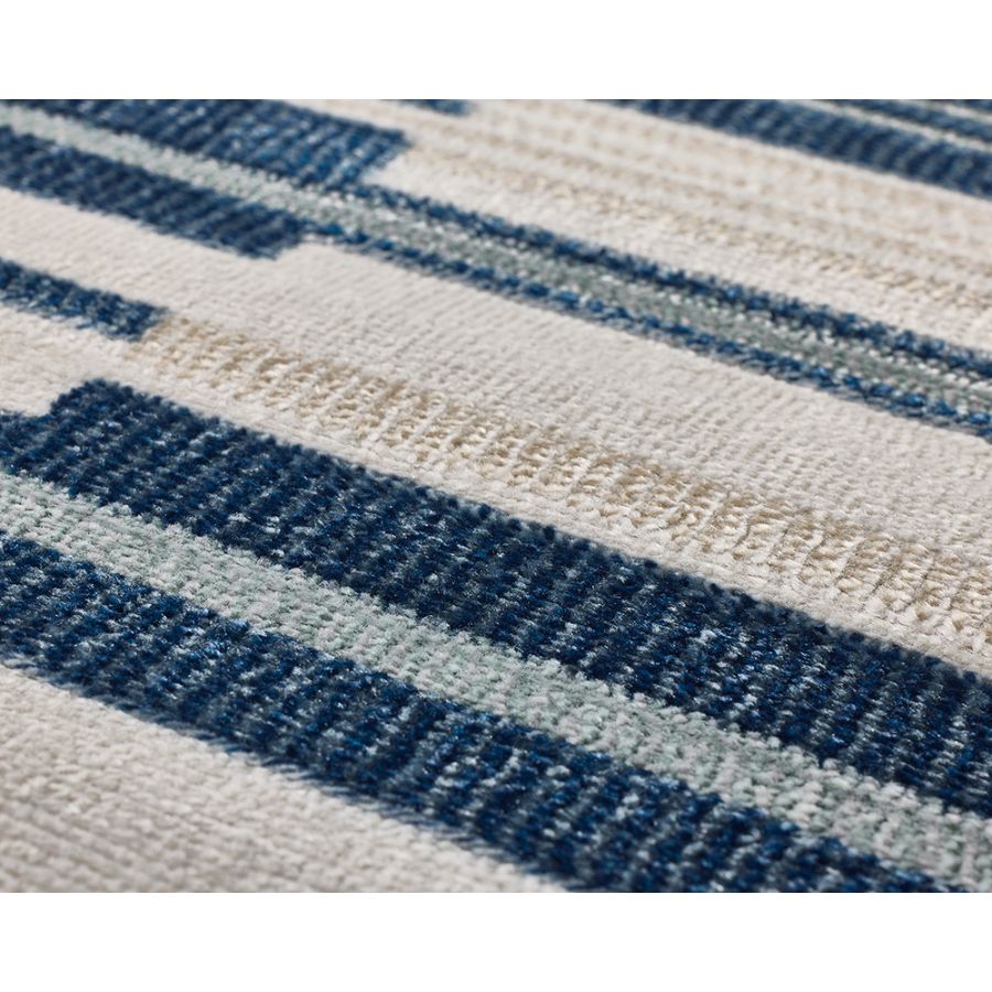 Yomi Navy and Cream Indoor Outdoor Rug