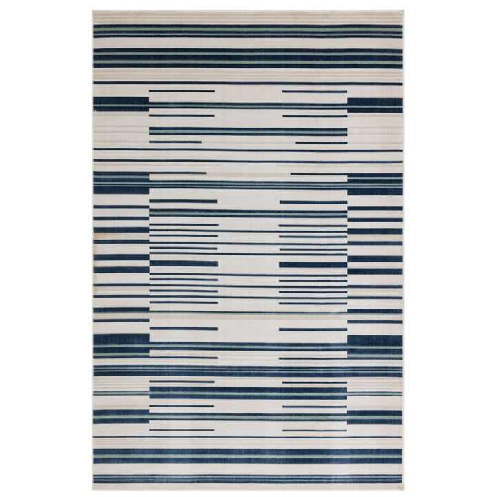 Yomi Navy and Cream Indoor Outdoor Rug