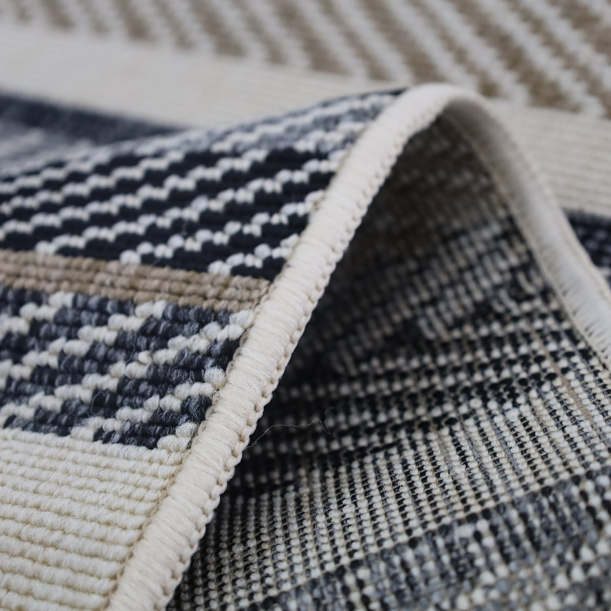 Zahra eco rug on patio in neutral tones – 180x270cm weatherproof, buy online in Australia