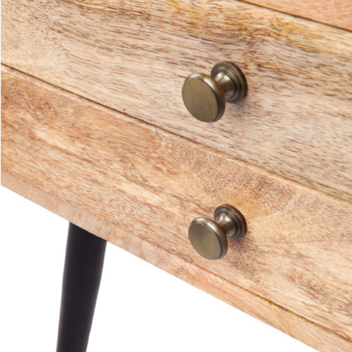 Zen Mango Wood Modern Rectangle Storage Side Table - Fab Habitat , Side Tables, 