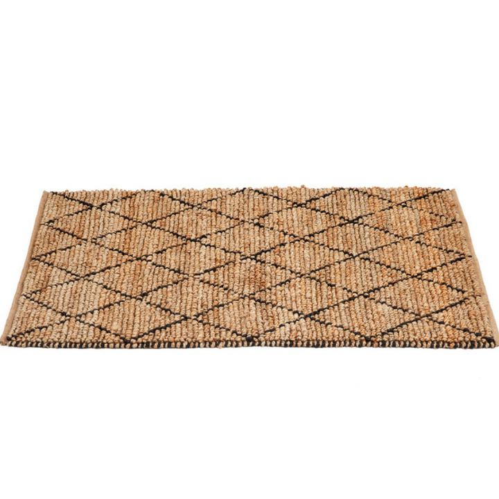 Anant Black and Natural Diamond Large Jute Rug - Fab Habitat , Jute Rug, 