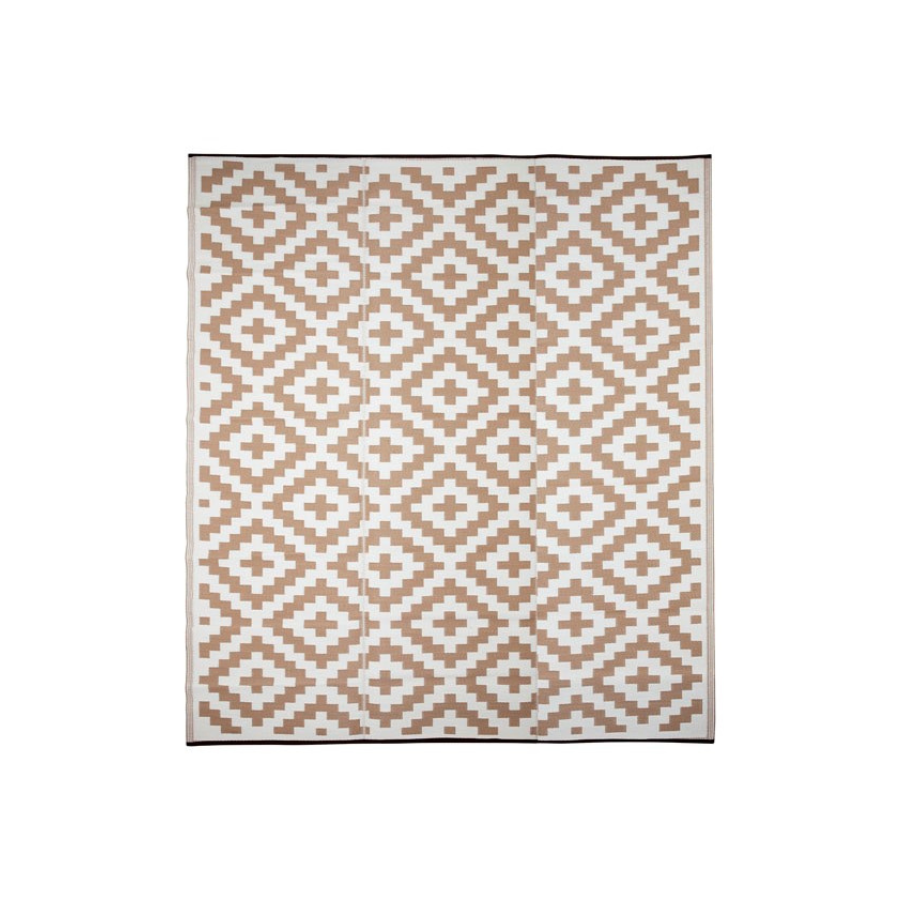Aztec Beige & White Outdoor Plastic Mat for Picnic - Fab Habitat , Picnic Rugs, 