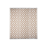 Aztec Beige & White Outdoor Plastic Mat for Picnic - Fab Habitat , Picnic Rugs, 