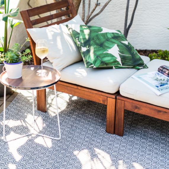 Bekal Ash Grey Handcrafted Large Indoor Outdoor Rug - Fab Habitat , Outdoor Rugs, 