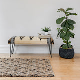Mira Entryway Cushioned Bedroom Bench With Hair Pin Legs - 120 Cm - Benches Fab Habitat