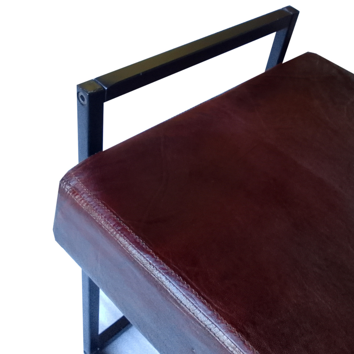 Jal Dark Brown Genuine Leather Seat Bench - 120 CM - Benches Fab Habitat