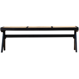 Byron Black 2 Seater Mango Wood Rattan Bench - Fab Habitat , Benches, 