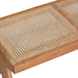 Byron Natural 2 Seater Mango Wood Rattan Bench - Fab Habitat , Benches, 