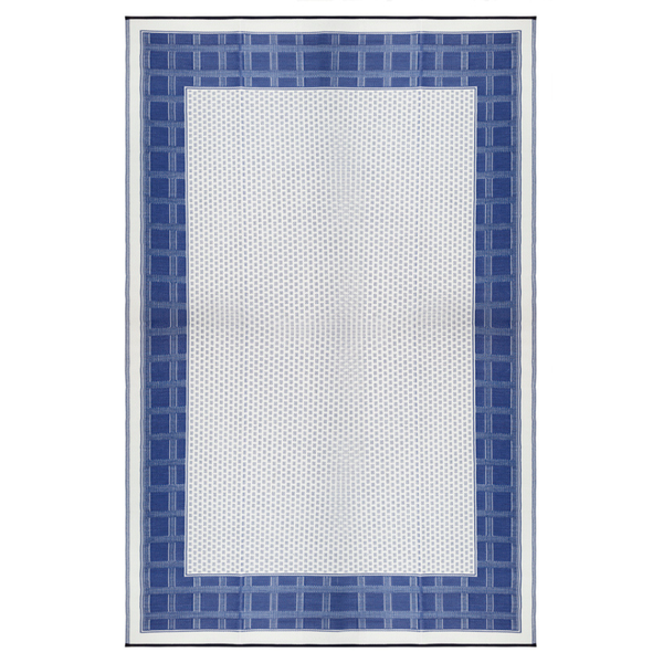 Europa Midnight Blue & White Foldable Waterproof Large Camping Mat - 270x270 cm - Camping Mats Fab Habitat