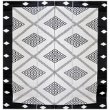 Troy Black & Cream Square Diamond Pattern Foldable Waterproof Large Camping Mat - 270x270 CM - Camping Mats Fab Habitat