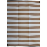 Brittany Beige & White Stripes Foldable Waterproof Large Camping Mat - 270x360 CM - Camping Mats Fab Habitat