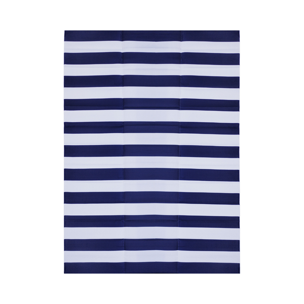 Brittany Blue & White Stripes Foldable Waterproof Large Camping Mat - 270x360 CM - Camping Mats Fab Habitat