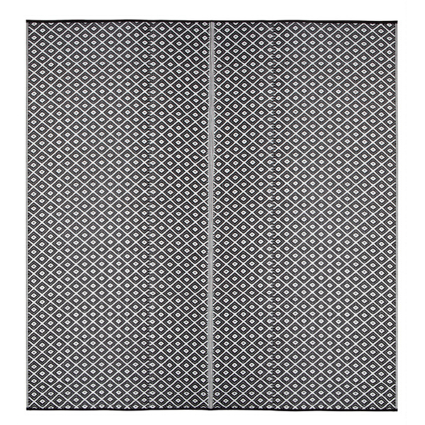 Kimberley Black & White Rectangular Diamond Pattern Foldable Waterproof XL Camping Mat - 270x360 CM - Camping Mats Fab Habitat