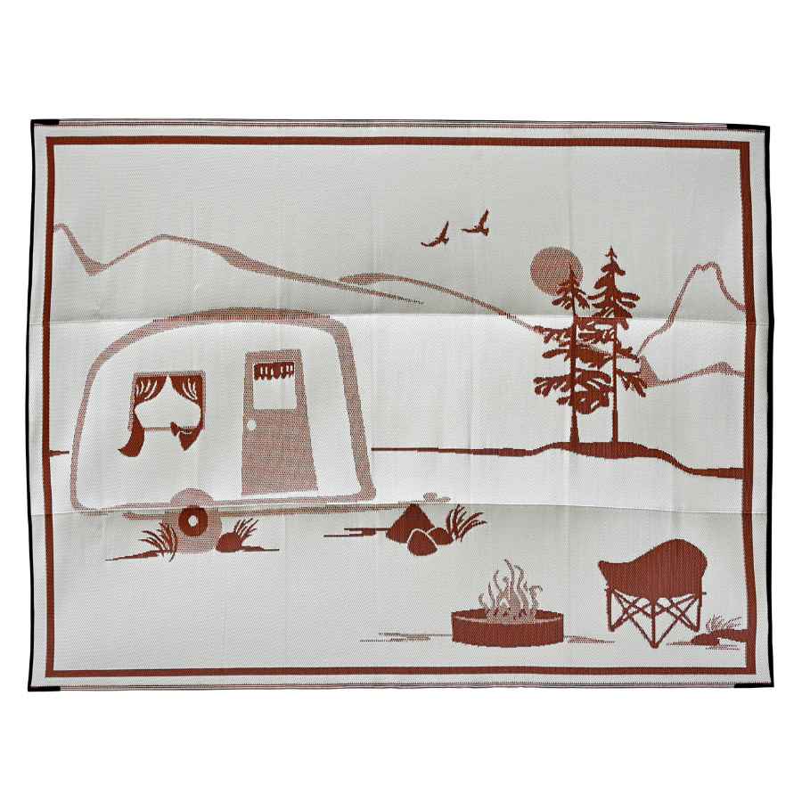 Campsite Beige & Brown Foldable Waterproof Large Camping Mat - 270x360 CM - Fab Habitat , Camping Mats, 
