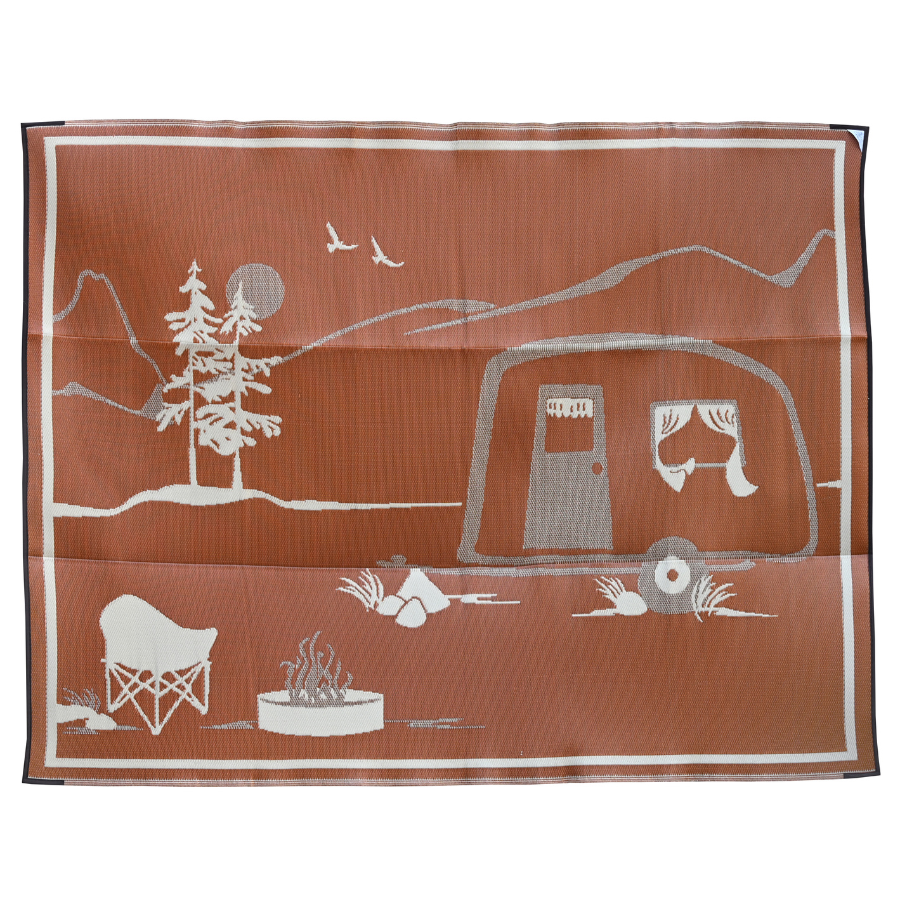 Campsite Beige & Brown Foldable Waterproof Large Camping Mat - 270x360 CM - Fab Habitat , Camping Mats, 