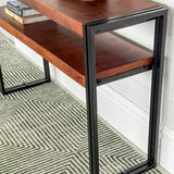 Astra 2 Shelves Mango Wood Industrial Console Table - Console Tables Fab Habitat