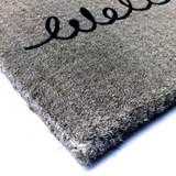 Grey Cursive 100% Coir Long Welcome Doormat - Fab Habitat , Doormats, 