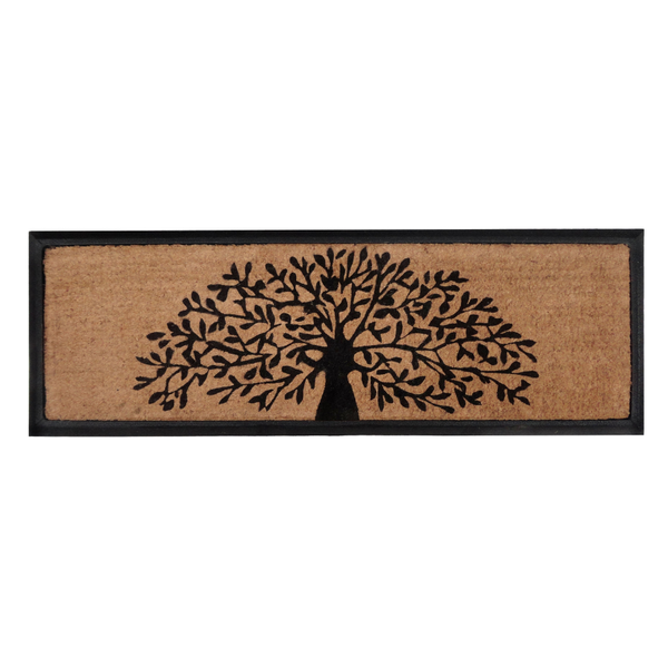 Tree of Life Rubber Bordered Coir Doormat - Doormats Fab Habitat