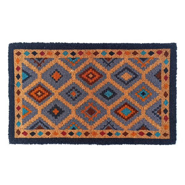 Kilim Multicolour PVC Backed Coir Doormat - Doormats Fab Habitat
