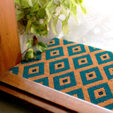 Kimberley Blue Diamond PVC backed Coir Doormat - Doormats Fab Habitat