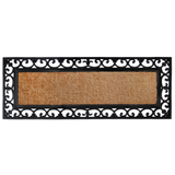 45x120 cm Vista Plain Natural Rubber Bordered Coir Doormat - Doormats Fab Habitat