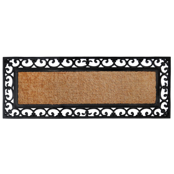 45x120 cm Vista Plain Natural Rubber Bordered Coir Doormat - Doormats Fab Habitat