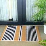 Nui Striped Coastal Coir Extra Long Front Door Mat - Doormats Fab Habitat