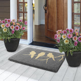 Birds On Branch Grey and Natural Coir Doormat - Doormats Fab Habitat